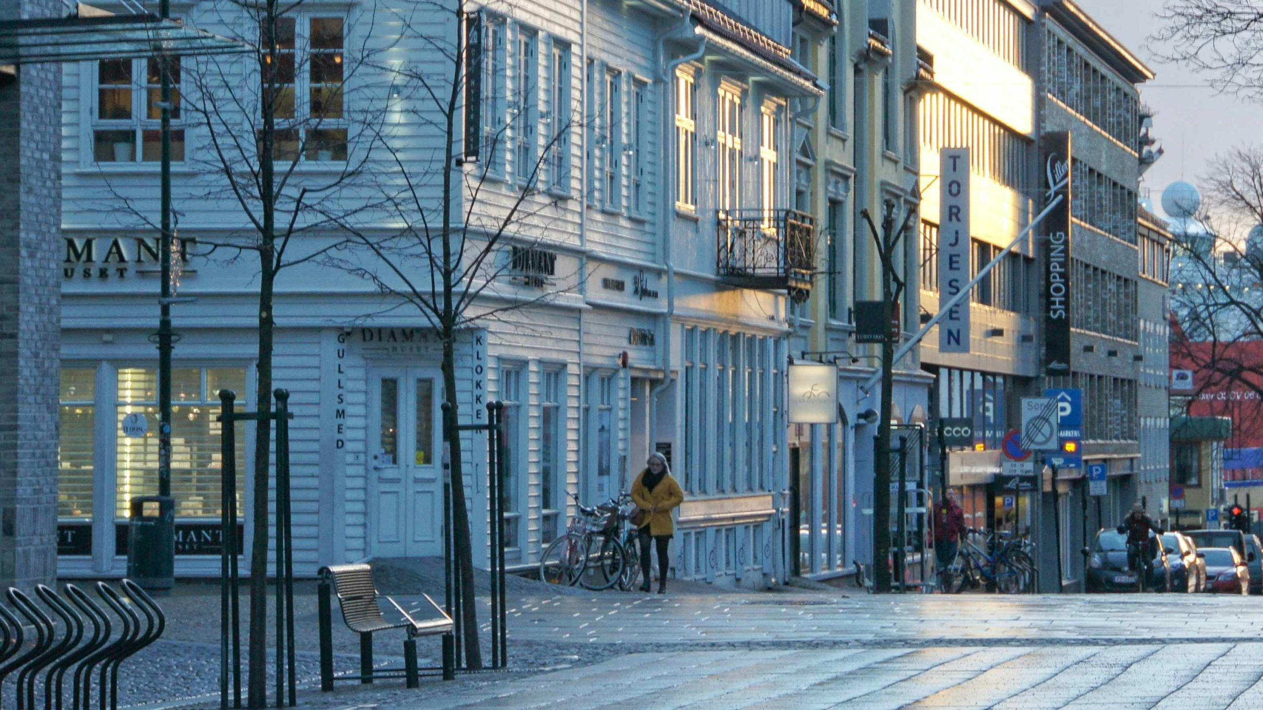 Gunnar Ridderstrømin ottama kuva Kristiansandin keskustasta.
